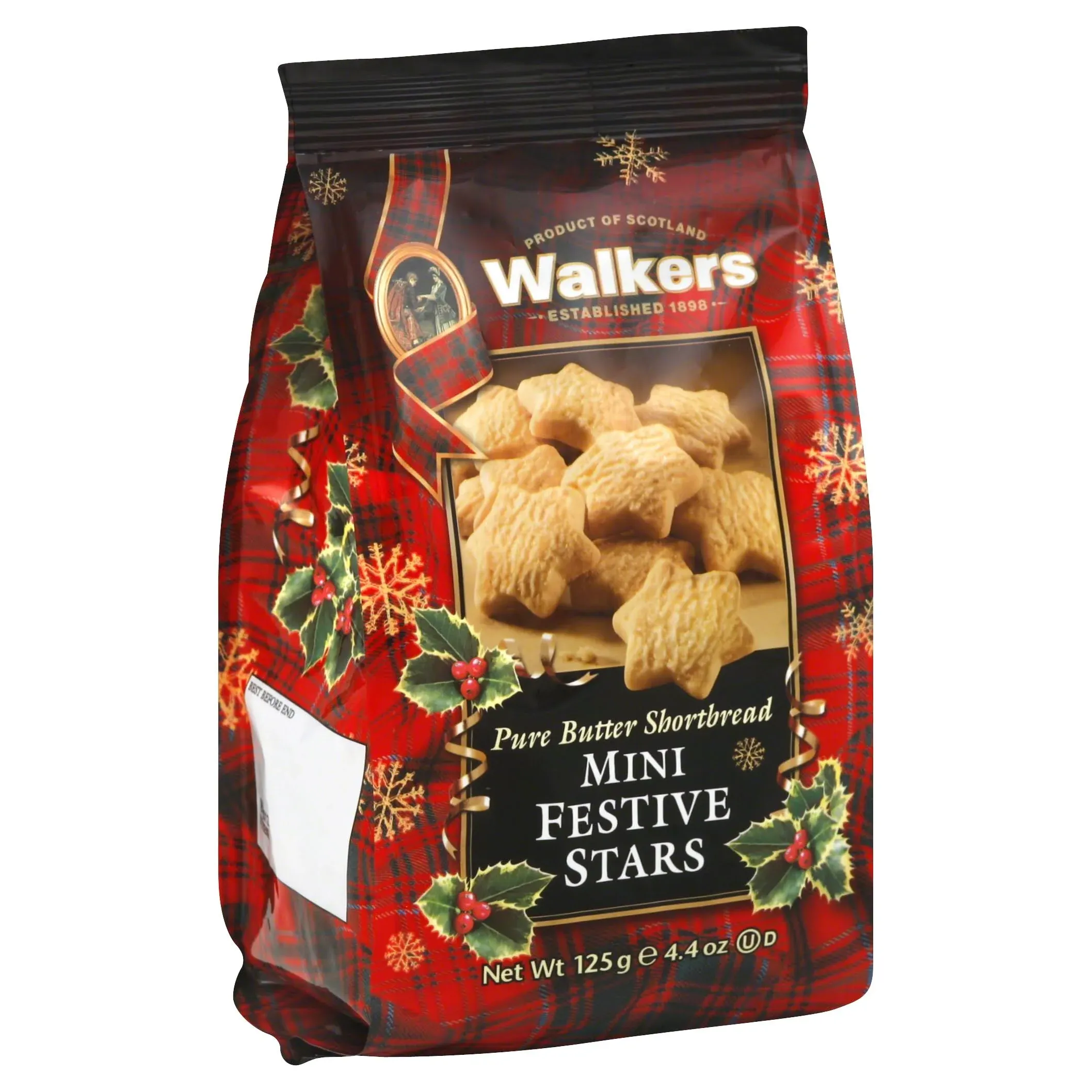 Walker’s Mini Festive Shortbread Cookies - Pack of 6 Holiday Shortbread Cooki...