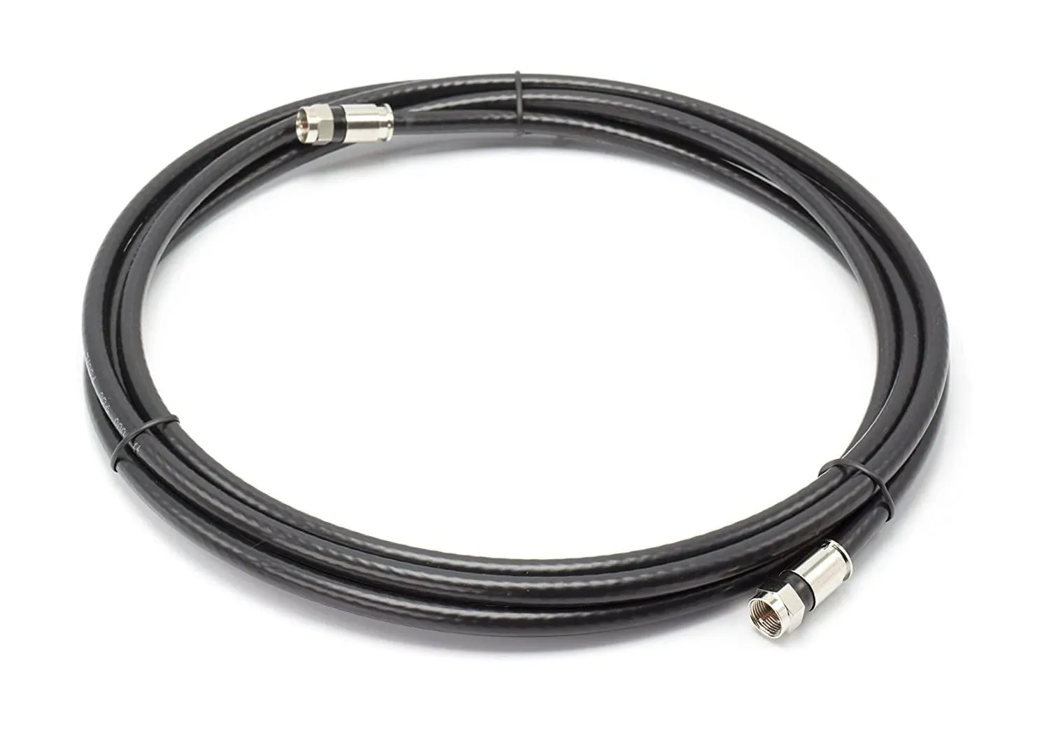 35 Feet Black RG6 Coaxial Cable (Coax Cable) with Weather Proof Connectors F81 / RF Digital Coax - AV Cable TV Antenna and Satellite CL2 Rated 35 Foot