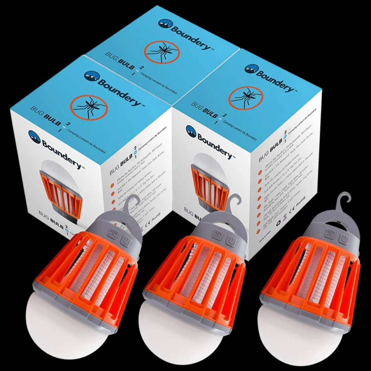 Boundery™ Bug Bulb 2-in-1 Camping Lantern Mosquito Zapper (1- or 3-Pack)