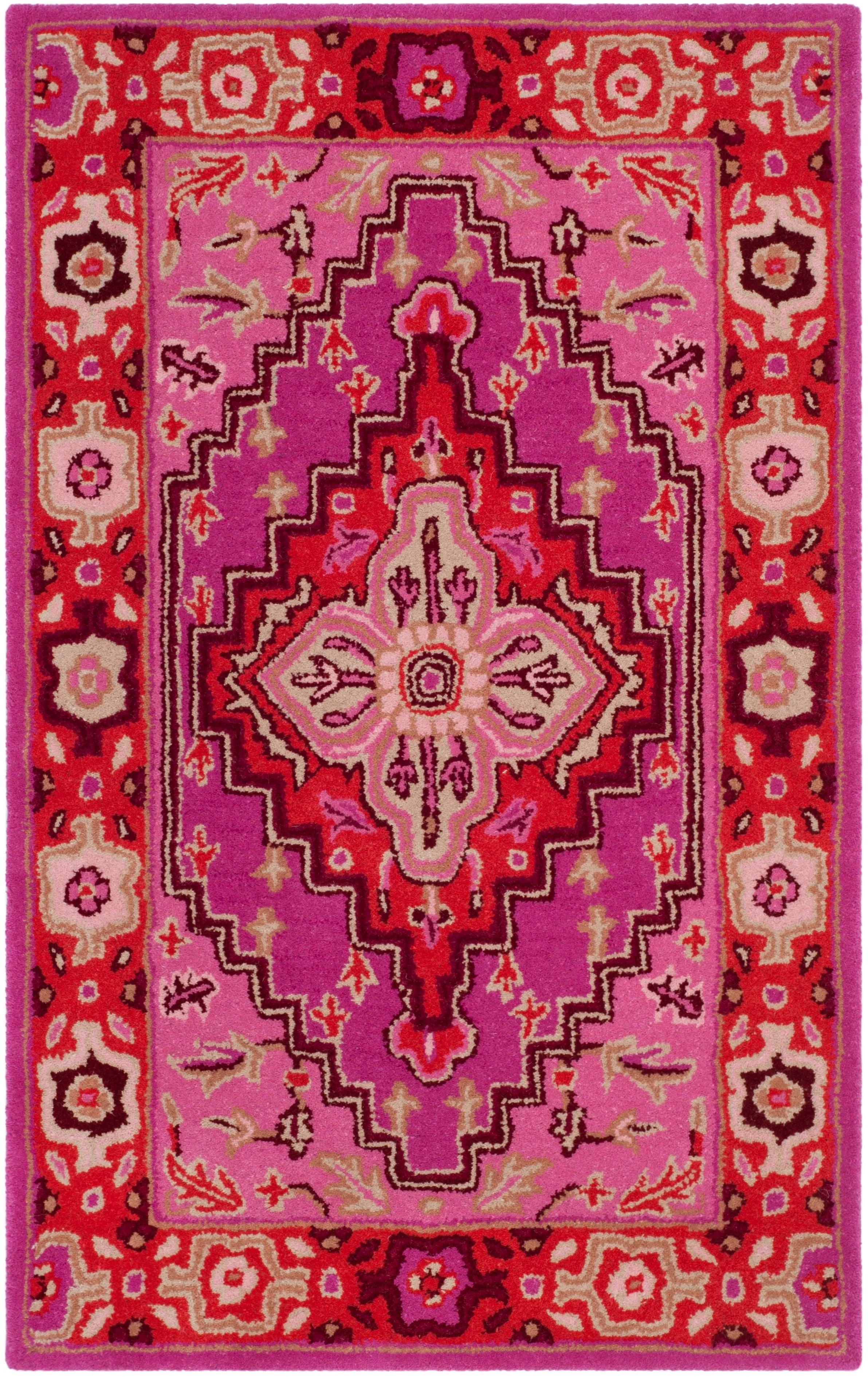 Safavieh Bellagio 8&#039; X 10&#039; Hand Tufted Rug in Red Pink and Ivory