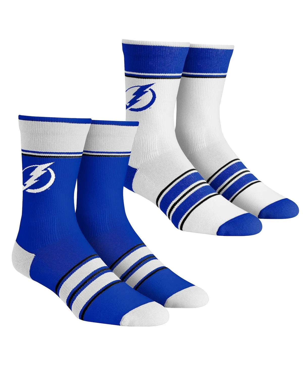 "Men's and Women's Socks Tampa Bay Lightning Multi-Stripe 2-Pack Team Crew Sock Set"