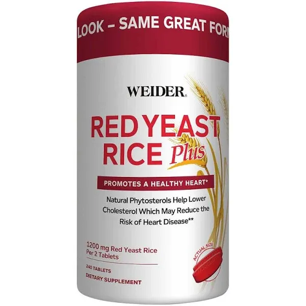 Weider Red Yeast Rice Plus 1200 mg., 240 Tablets