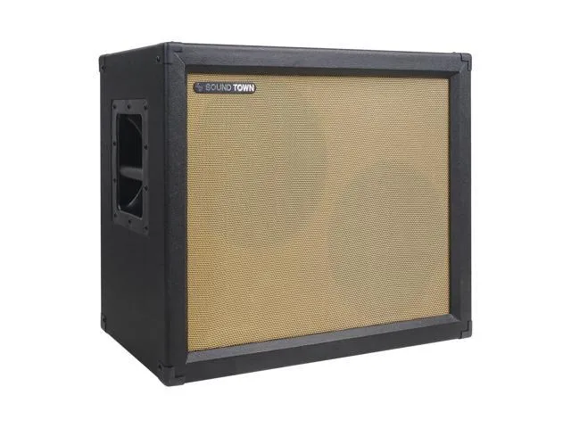 Sound Town 2 x 12 130W Open-Back Guitar Speaker Cabinet, Birch Plywood, Black Tolex, Wheat Cloth Grille (GUC212OBBK)