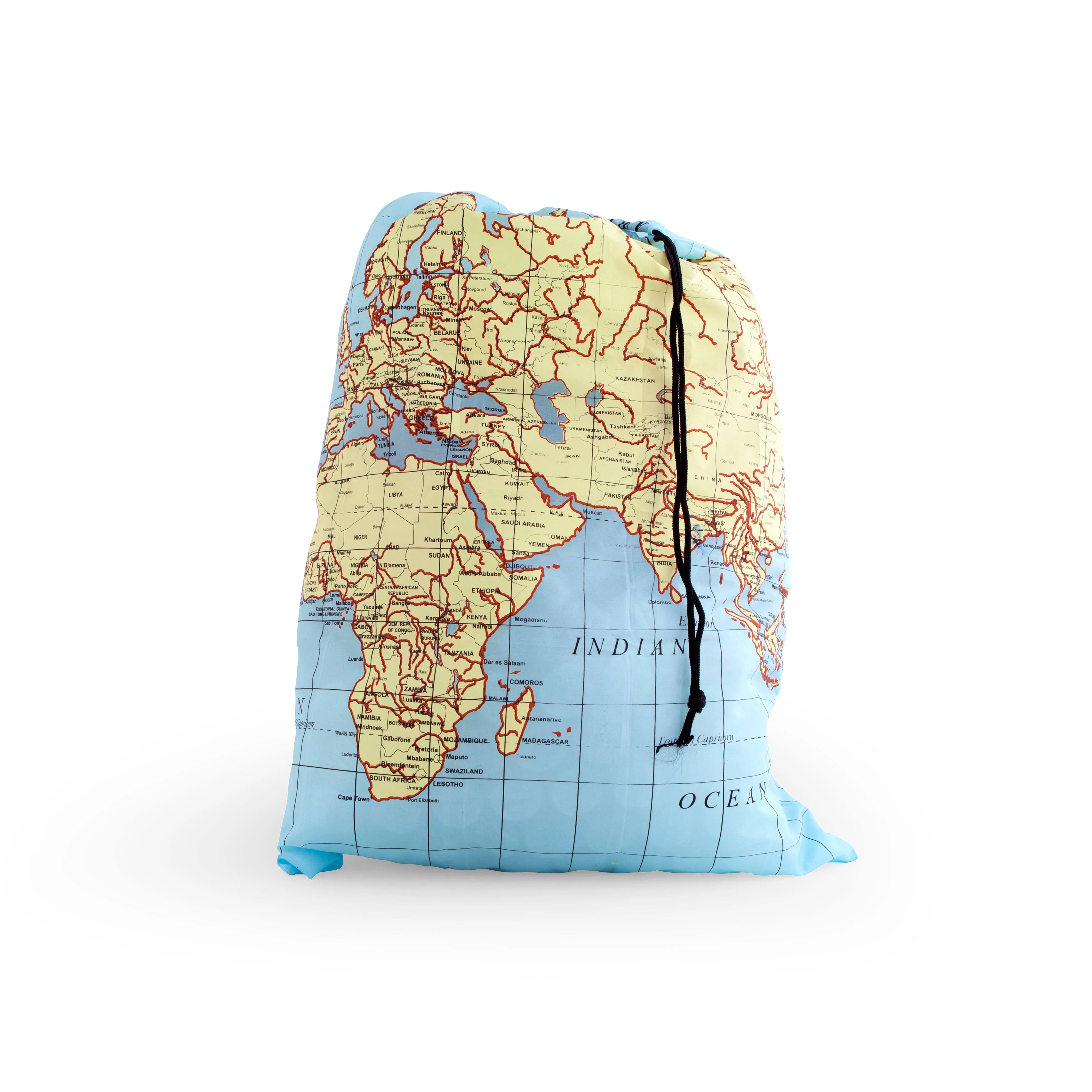 Kikkerland World Map Travel Laundry Bag