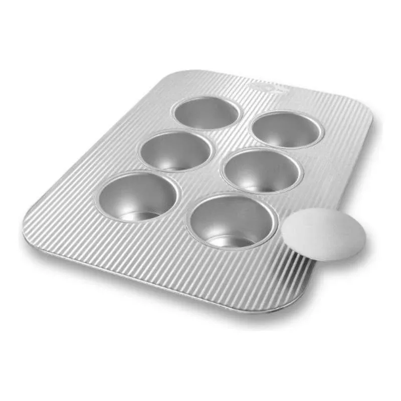 USA Pan Mini Cheesecake Pan 6 Well Jumbo muffins aluminized steel