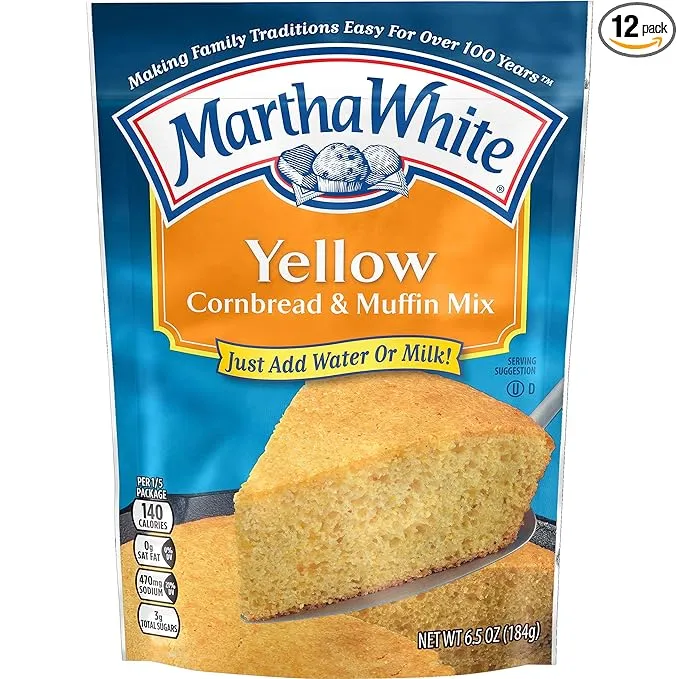 Martha White Yellow Cornbread and Muffin Mix, 6.5 Ounce (Pack of 12)