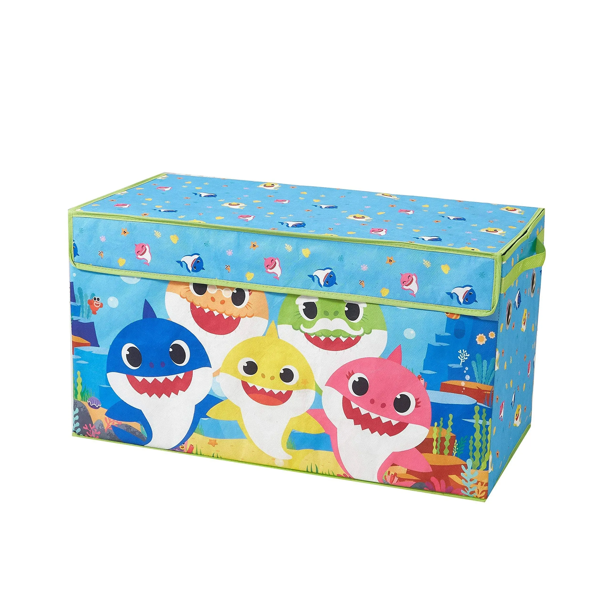 Idea Nuova Baby Shark Collapsible Children’s Toy Storage Trunk, Durable with Lid