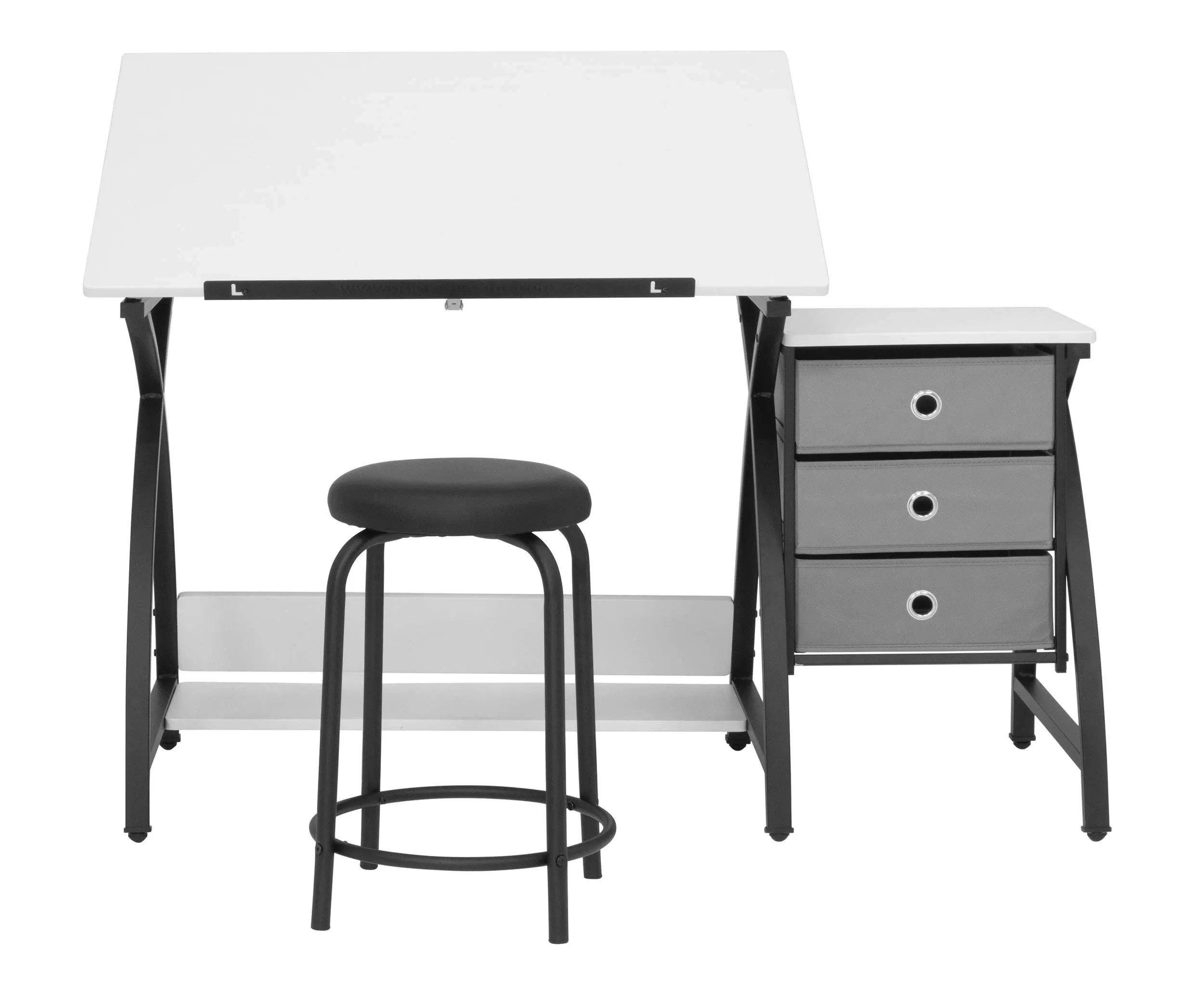 Studio Designs Comet Center Plus Drawing Desk with Padded Stool