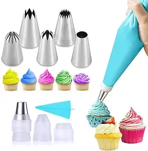 Large Piping Tip Set 8Pcs Piping Bags and Tips Set Cake Decorating Supplies K...