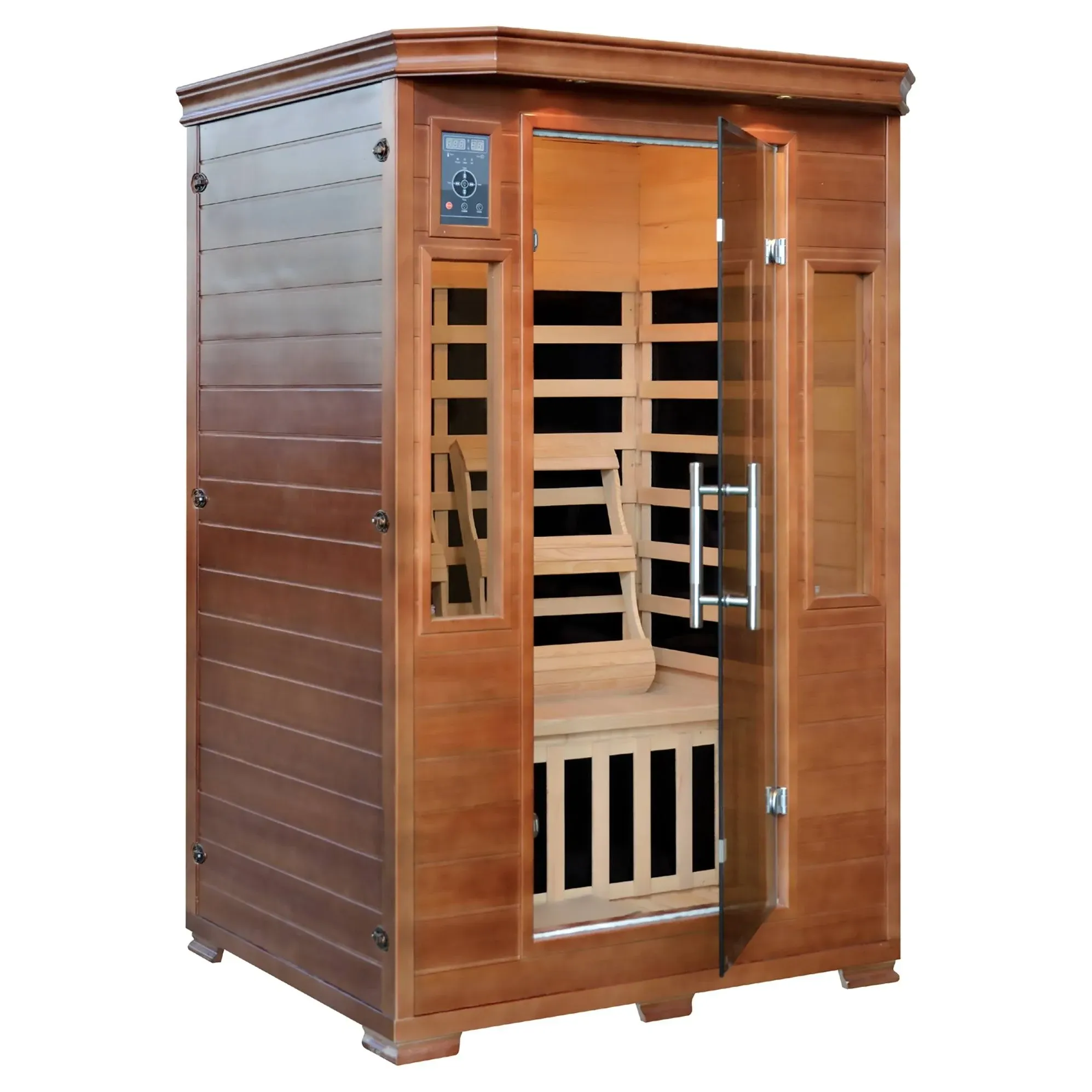 HEATWAVE Radiant Saunas 2-Person Hemlock Infrared Sauna with 6 Carbon Heaters, Chromotherapy Lighting, Oxygen Ionizer