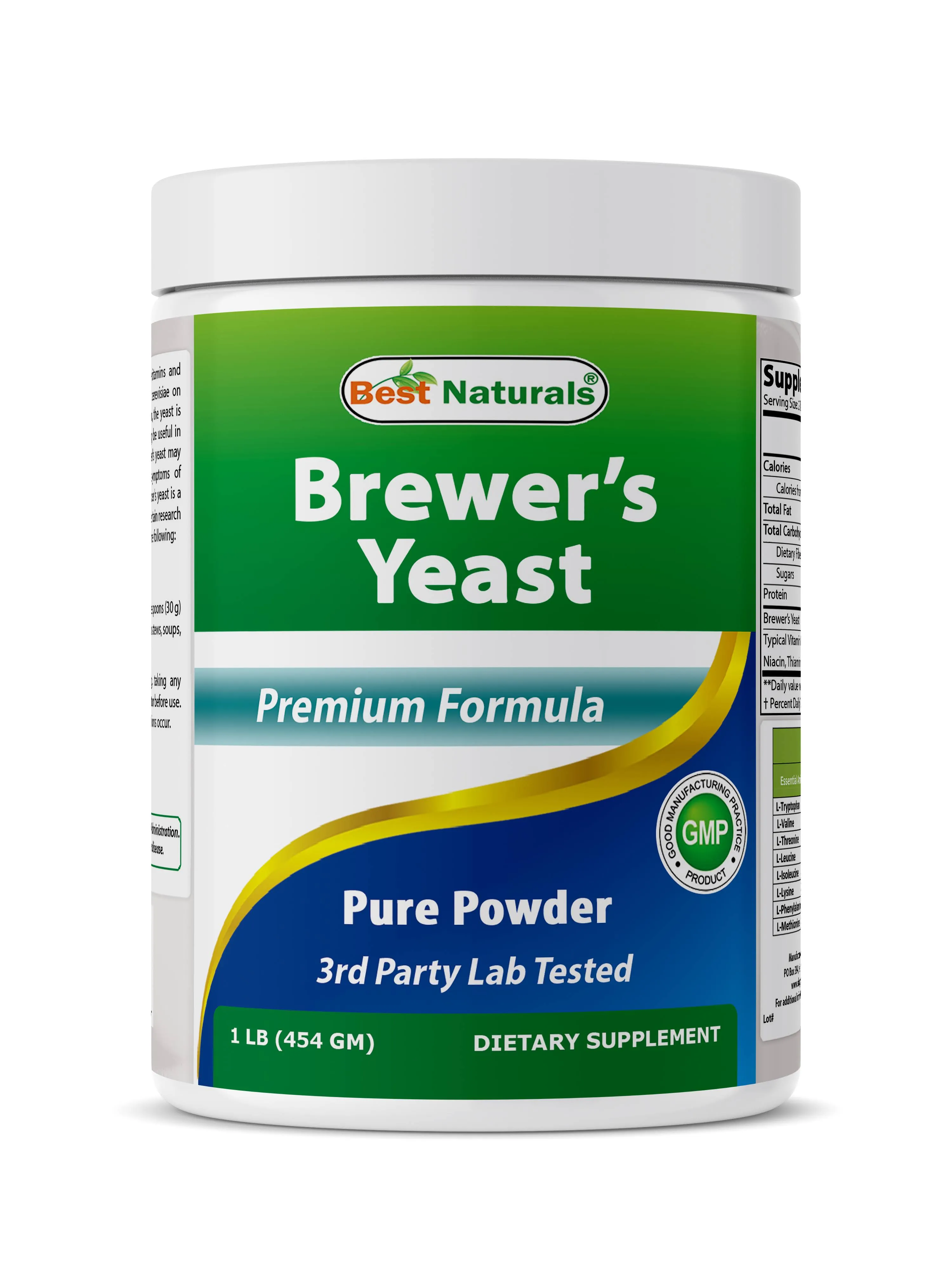 3 Pack Best Naturals 100% Pure Brewers Yeast Powder - 16 oz