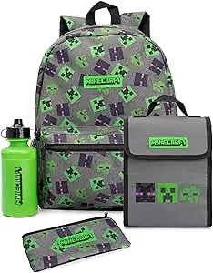 Minecraft Boy's Schoolbag Set, Grey, One Size