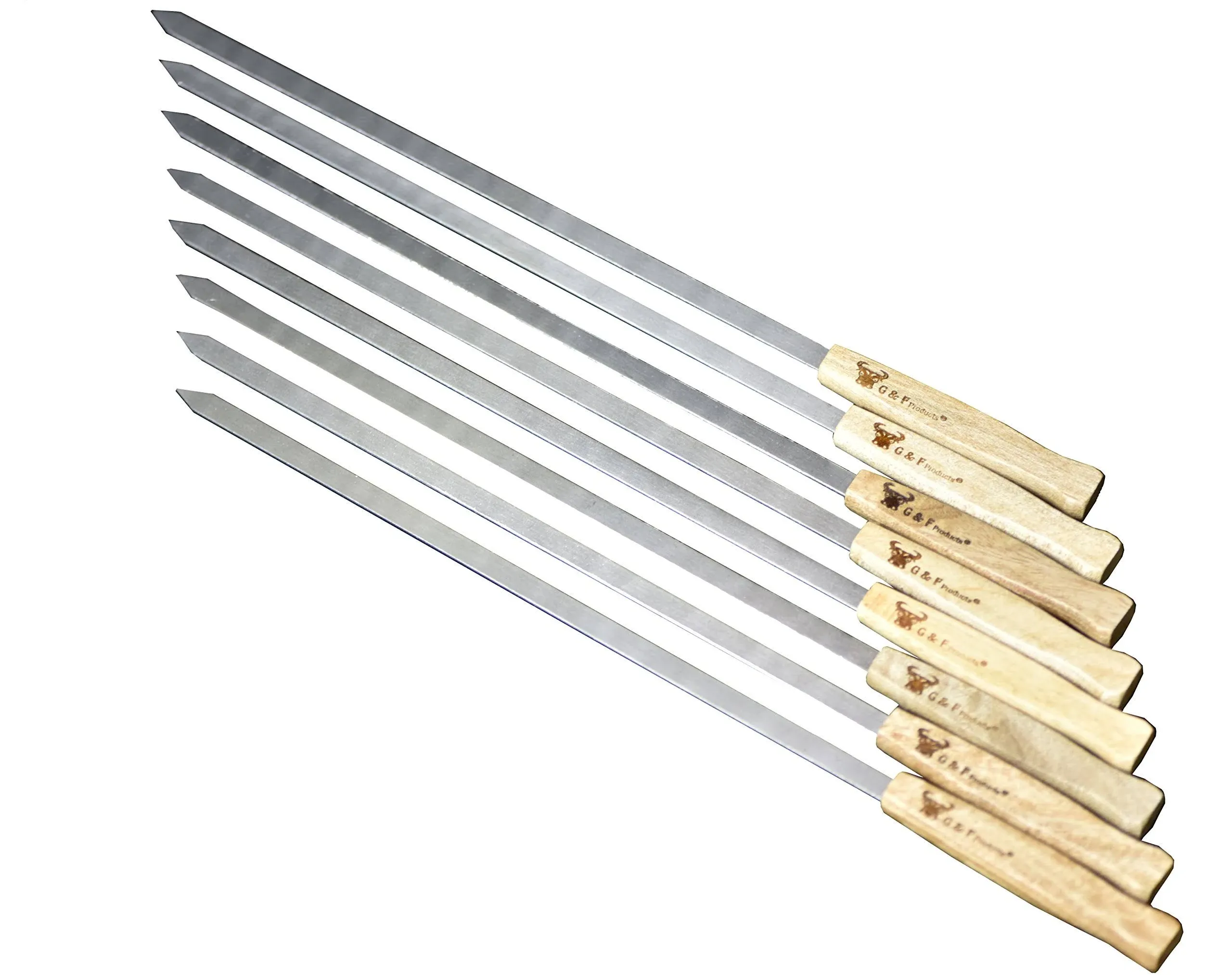 G & F Products 17-inch Long, Large Stainless Steel Brazilian-Style BBQ Skewers ...