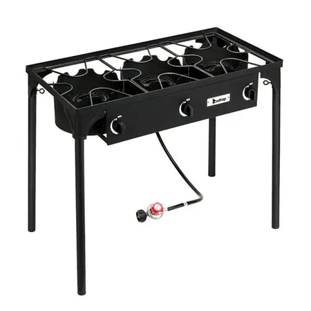 Portable Propane 225,000-btu 3 Burner Gas Cooker Outdoor Camping Stove Grill