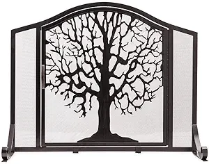 Plow & Hearth Tree of Life Fireplace Fire Screen with Door