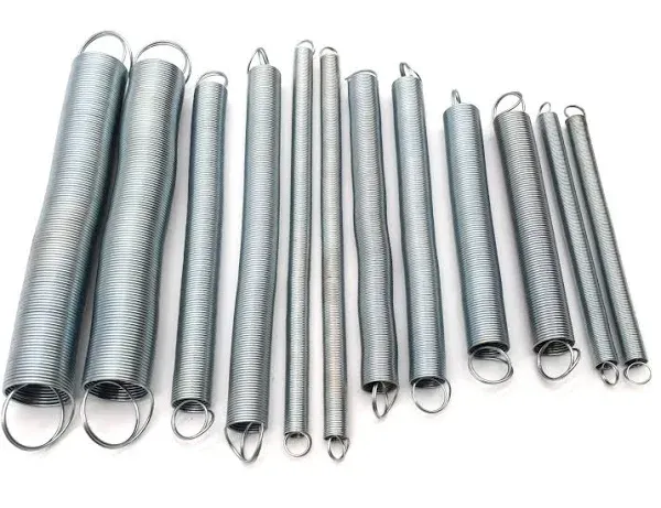 Extension Spring Set, Steel - Set of 12 Springs, 6" - 9" - Looped Ends - Eisco Labs