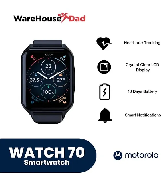 Motorola Moto Watch 70 Smartwatch Black