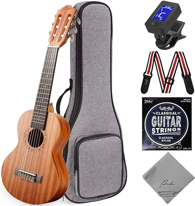 Guitalele Acoustic 28 inch Professional 6 Strings Guitar Ukulele Small Travel...