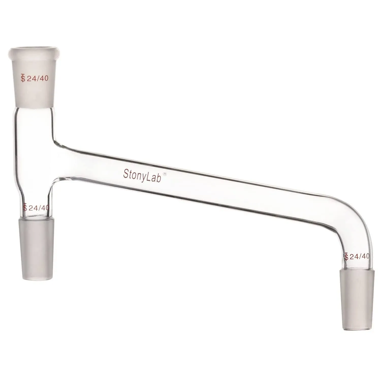 Glass Distilling Adapter, Glass 75 Degree Bent Adapter - StonyLab