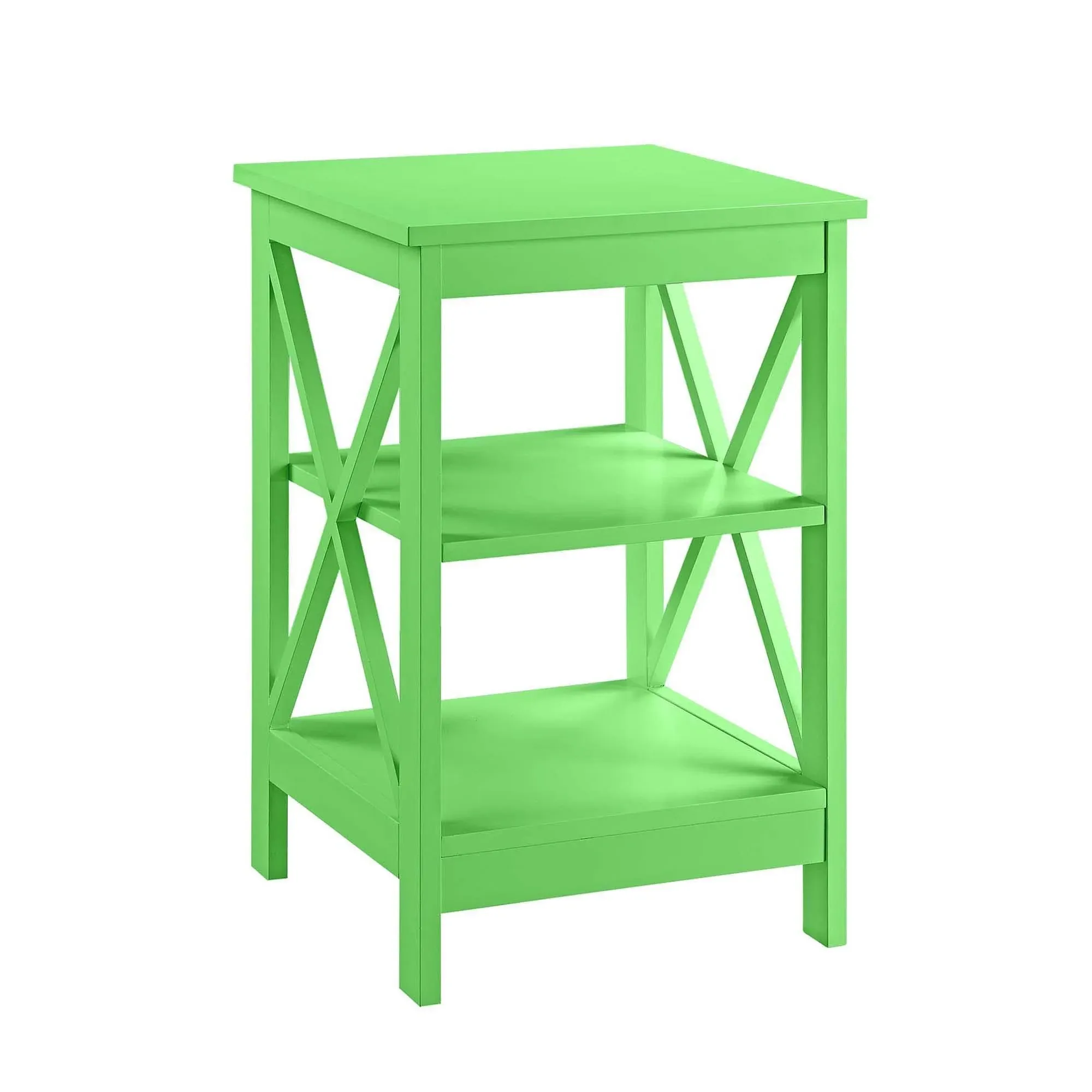 Oxford End Table with Shelves Lime