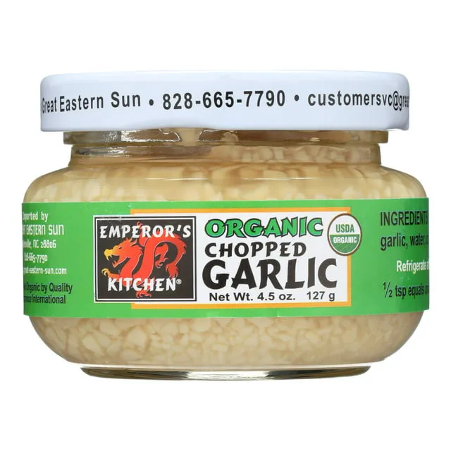 Emperor&#039;s Kitchen Organic Chopped Garlic USDA Certified Organic Vegan Ready-t...