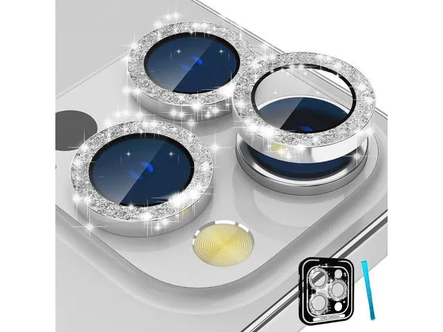 imluckies for iPhone 14 Pro/iPhone 14 Pro Max Camera Lens Protector Bling, HD Tempered Glass Diamonds Lens Screen Protector Individual Alloy Metal.