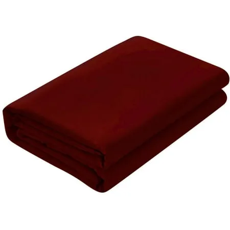 Flat Bed Sheet 100% Egyptian Cotton [ Burgundy Solid - Oversized Size] Breathable Easy to Wash 800 Thread Count 1Pc Flat Sheets - 132 Inches x 110 Inches