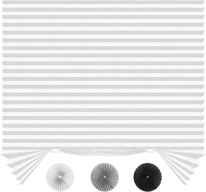 SEEYE Light Filtering Temporary Blinds Cordless Shades Fabric Pleated Fabric ...