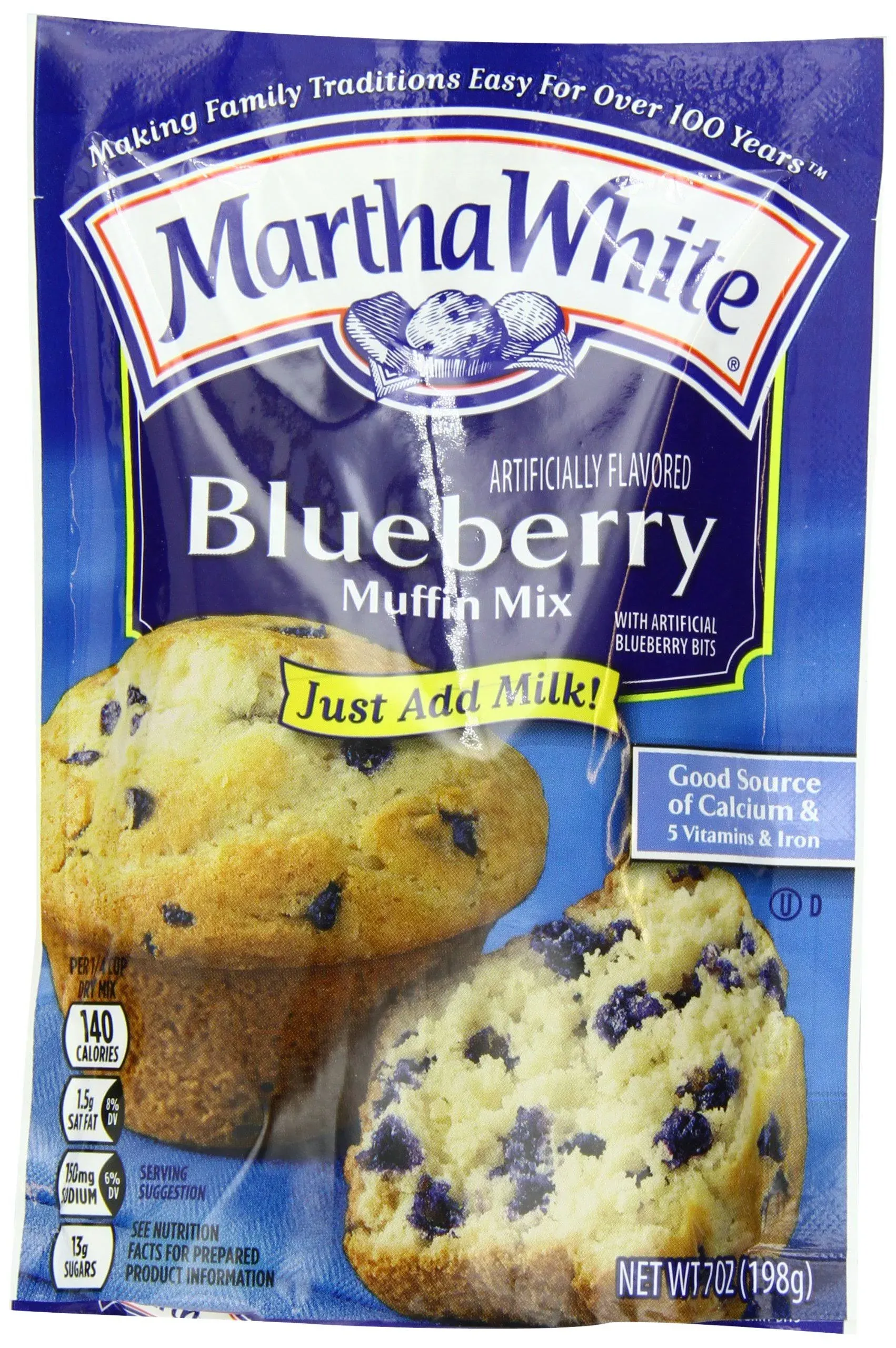 Martha White Blueberry Flavored Muffin Mix 7-Ounce Pack of 12