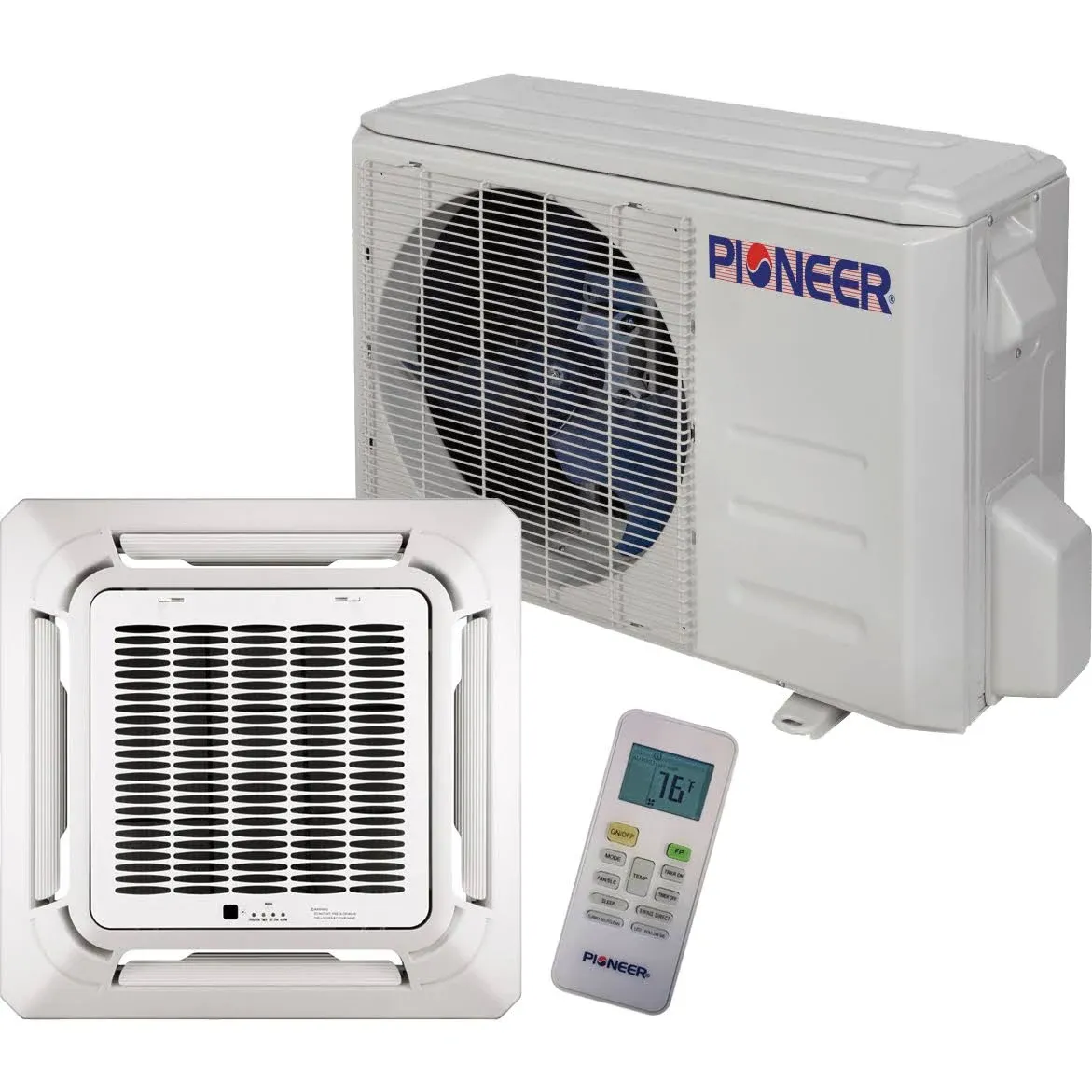 Pioneer® 12,000 BTU 21.5 SEER 115V SEER 8-Way Compact Cassette Mini-Split Air Conditioner Heat Pump System with 16 ft. Line Sets, CYB012AMFILCAD-16