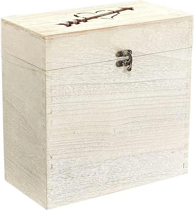 wooden wedding card box with slot