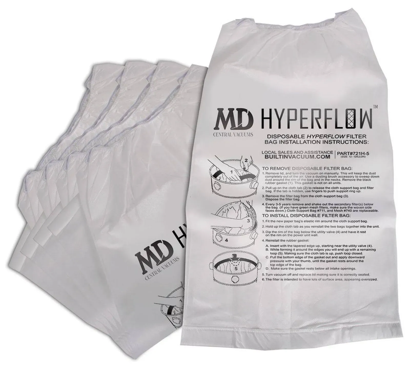 MD HyperFlow Paper Bags 5-Pack 12-Gallon