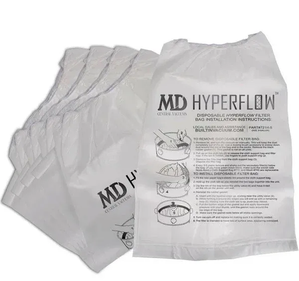 MD 5-Pack Hyperflow Paper Bags 8-Gallon