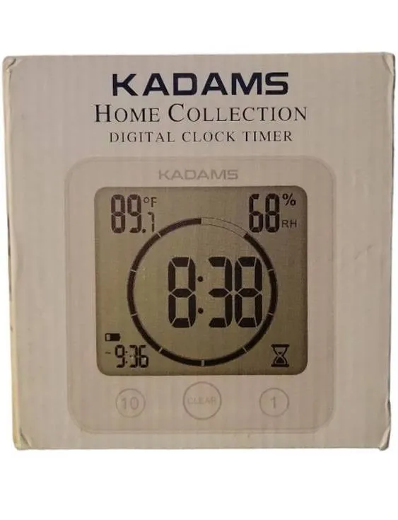 KADAMS Digital Bathroom Shower Kitchen Clock Timer With Alarm, Waterproof - New ...