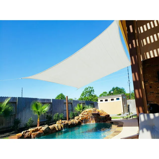 SUNNY GUARD Sun Shade Sail 12'x16' Rectangle Blue UV Block Sunshade for Backyard Yard Deck Patio Garden Outdoor Activities and Facility(We Make Custom Size)