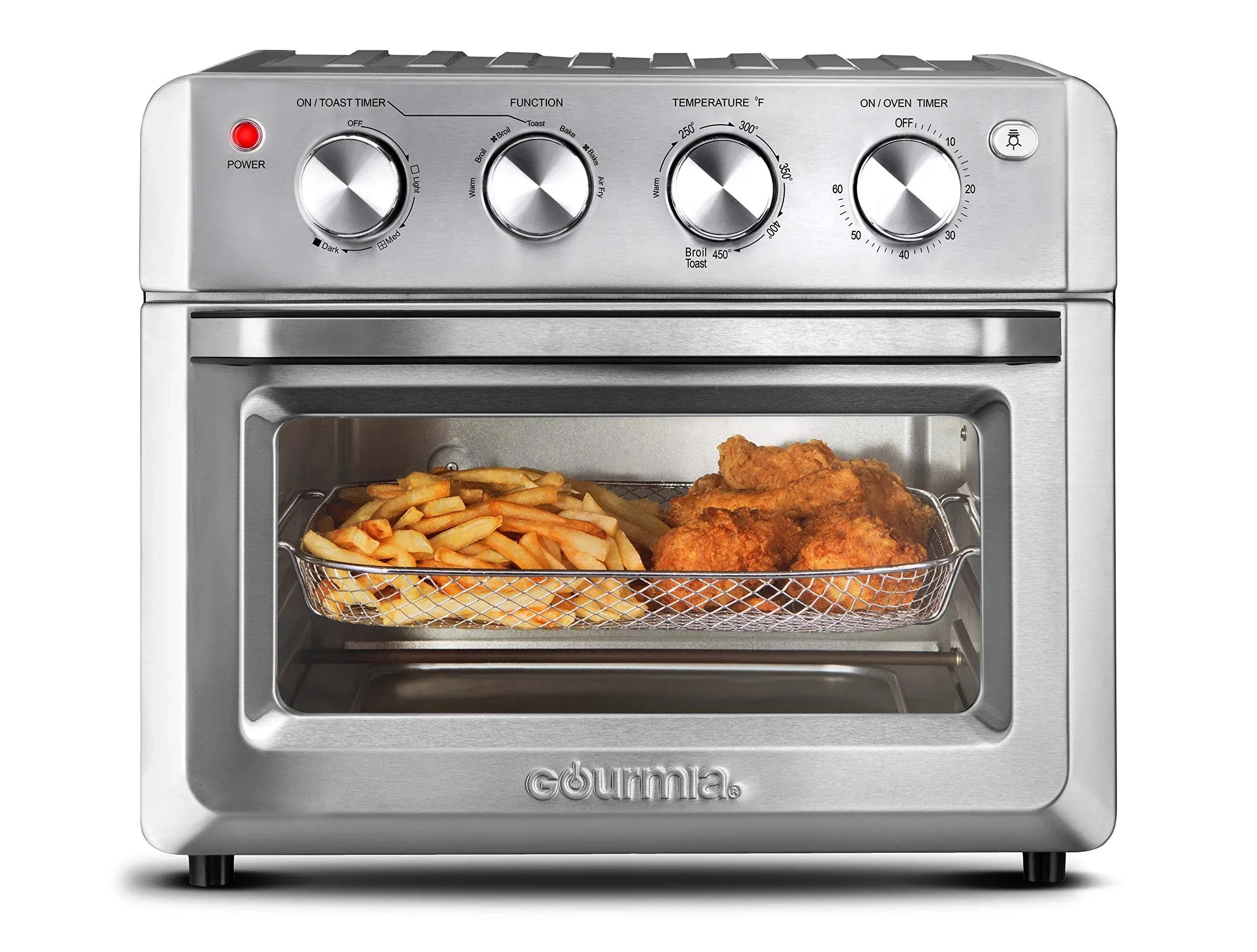 Gourmia Toaster Oven Air Fryer Combo 7-in-1 1550 watt 19.8L GTF7580 Silver