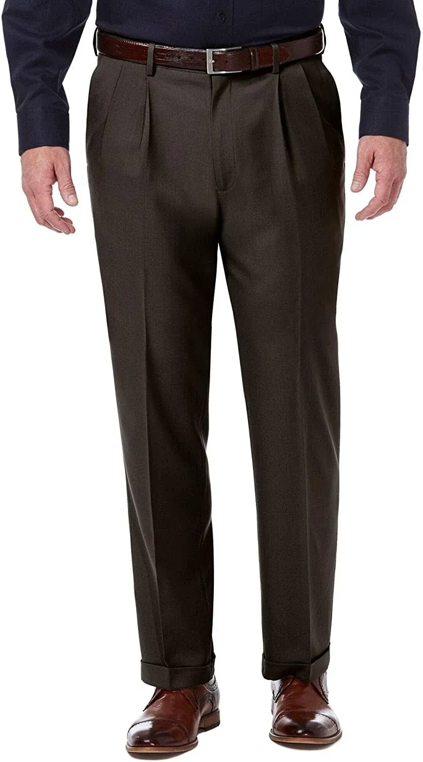 Men's Big & Tall Premium Comfort Stretch Classic-Fit Solid Pleated Dress Pants