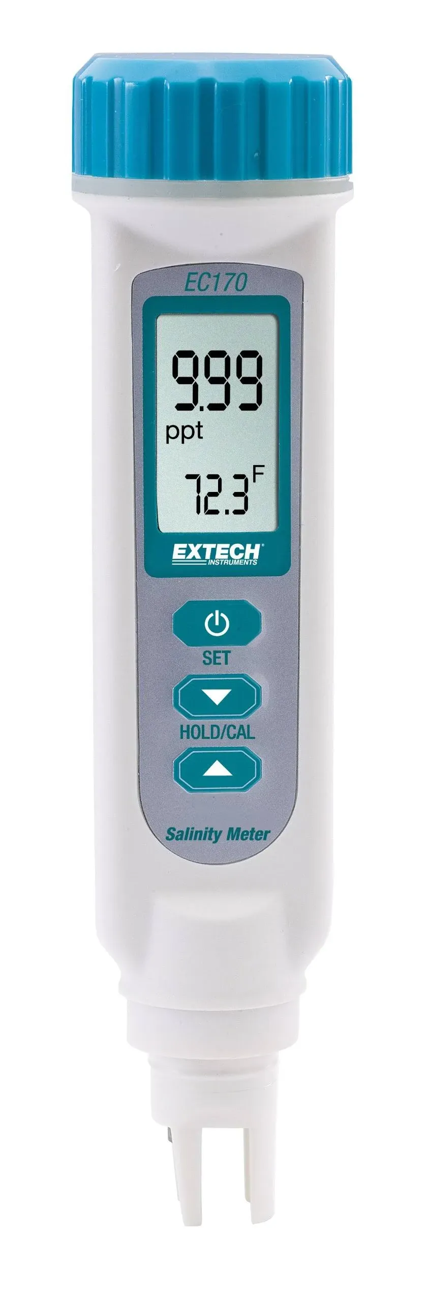 Salinity Meter, LCD, 1 Point, 1 yr.