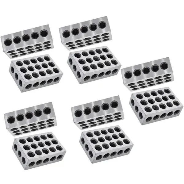 1-2-3 Parallel Blocks, 5 Matched Pairs 23 Holes Ultra Precision 0.0002" 1" x 2" x ...