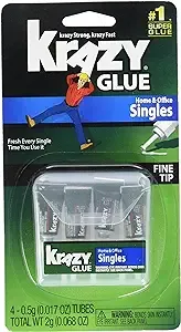 Krazy Glue KG82048SN Instant Crazy Glue Single Use 4 Tubes 6 Pack