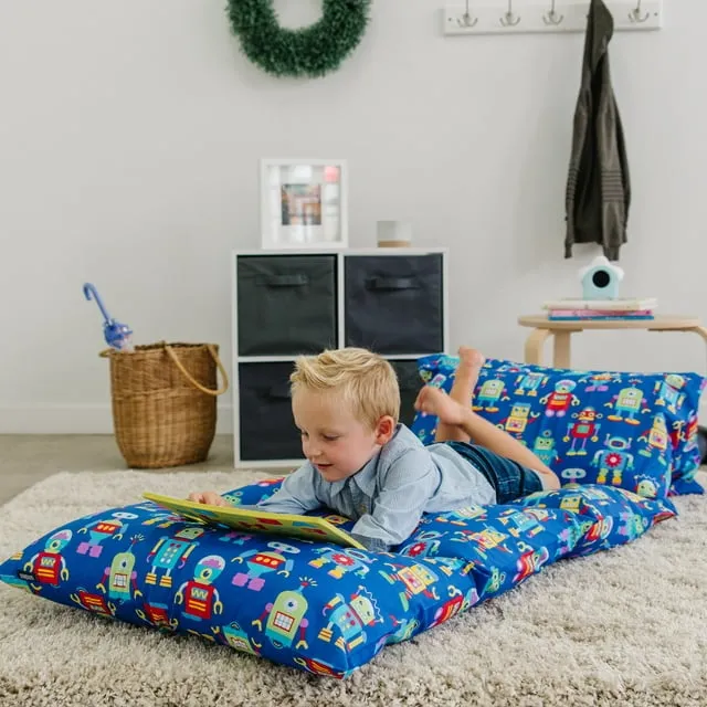 "Wildkin Robots Pillow Lounger - The Ultimate Kids' Relaxation Spot"