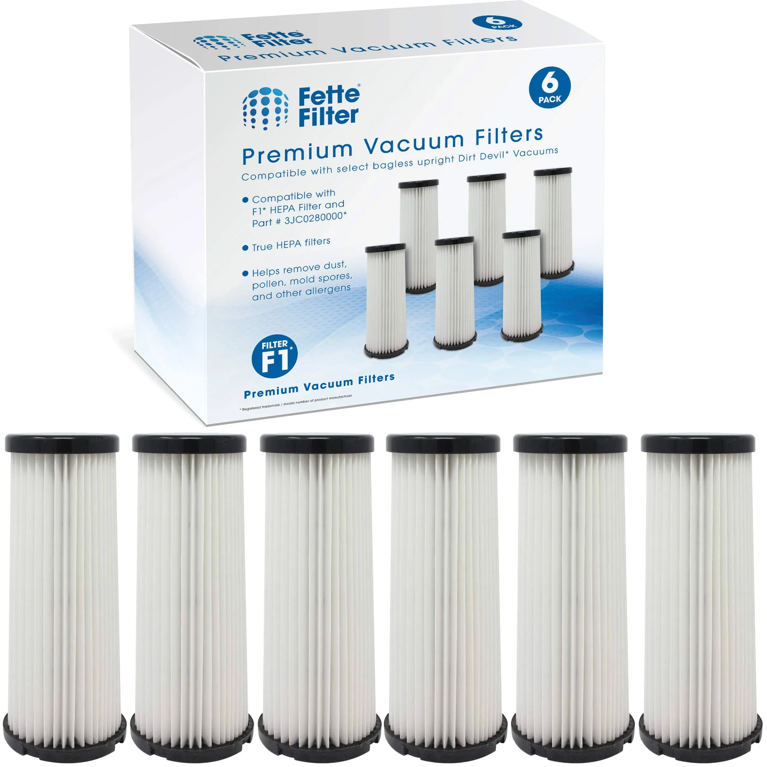 Fette Filter - Vacuum HEPA Filter Compatible with Dirt Devil F1 (F-1) Compare...