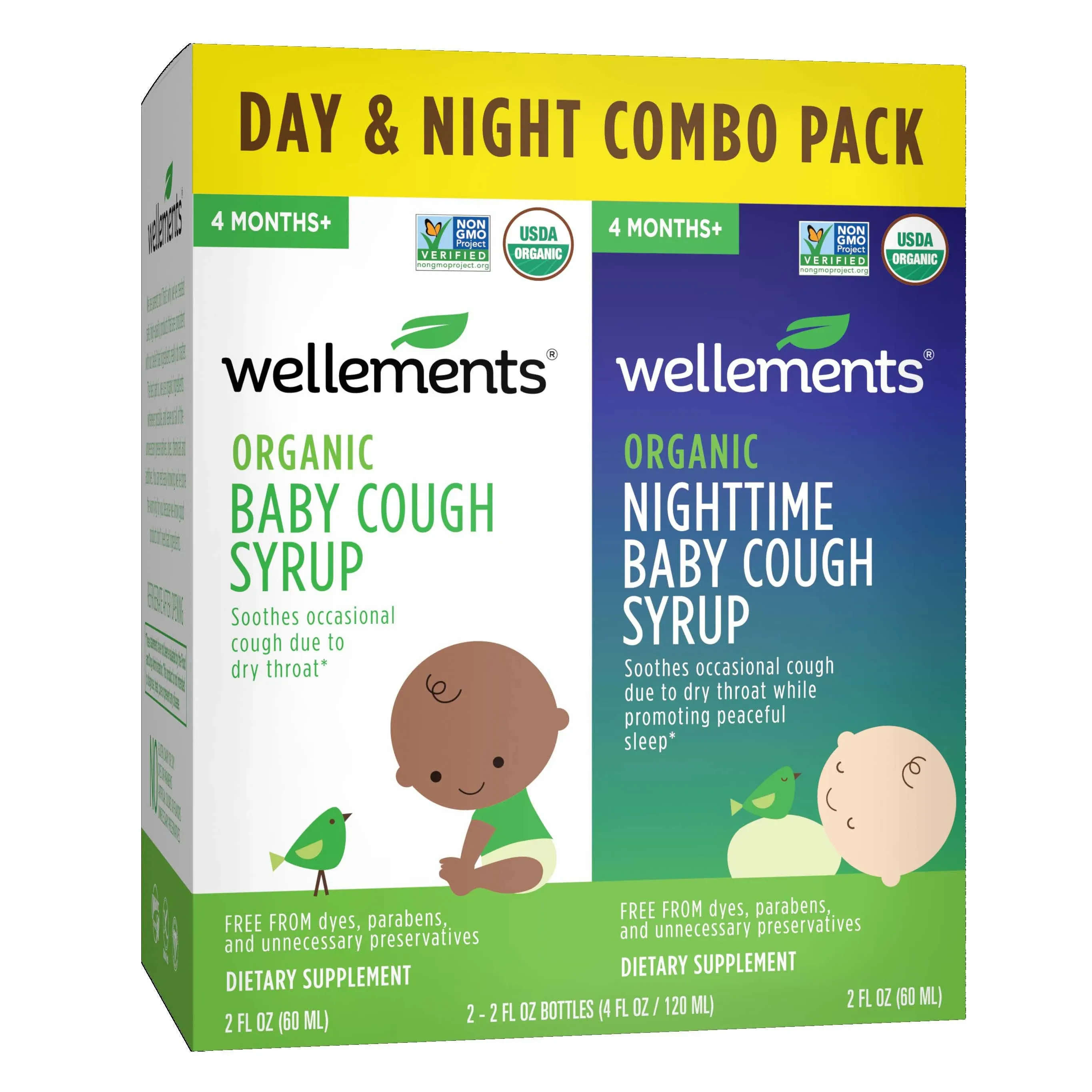 Wellements Organic Baby Cough Syrup Day & Night Combo Pack