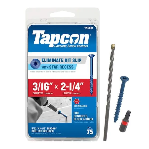 Tapcon 3/16-in x 2-1/4-in Concrete Anchors (75-Pack)