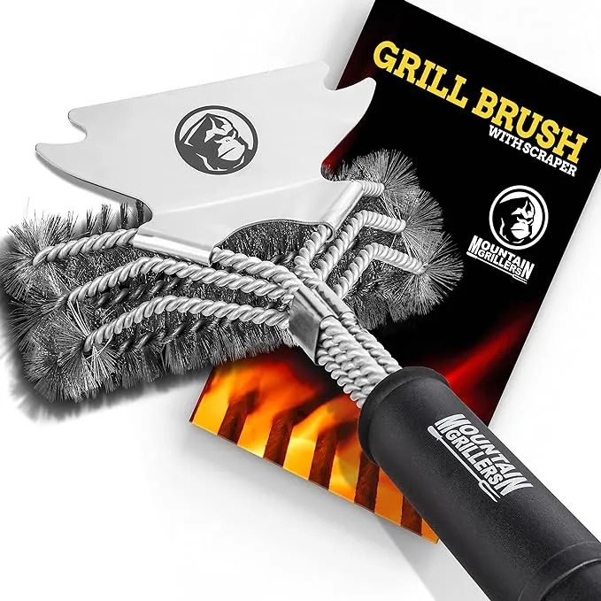 Mountain Grillers - Bristle Free Grill Brush with Scraper - Prevent Flare Ups for ...