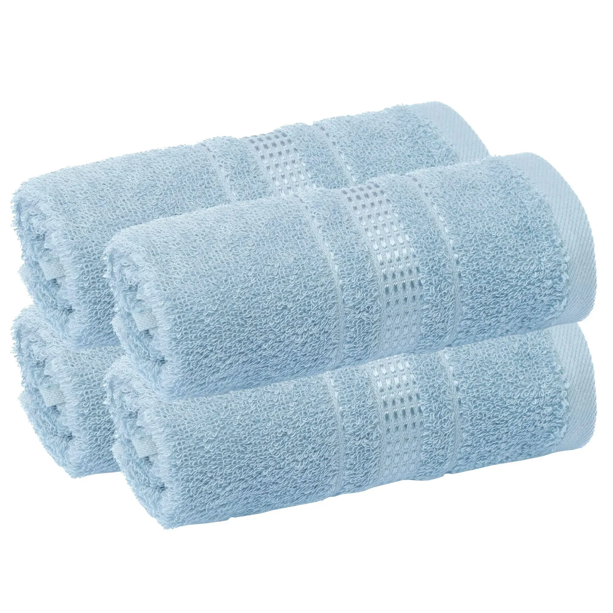 Fingertip Towels 4 Pack, 100% Turkish Cotton, Small Hand Towels for Body and Face, 12 x 18 in, Soft and Absorbent, Quick Dry, (Ocean Blue Fingertip Towels)