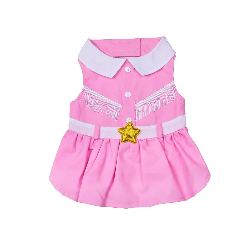 Doggy Parton Pink Cowgirl Collared Dress - L