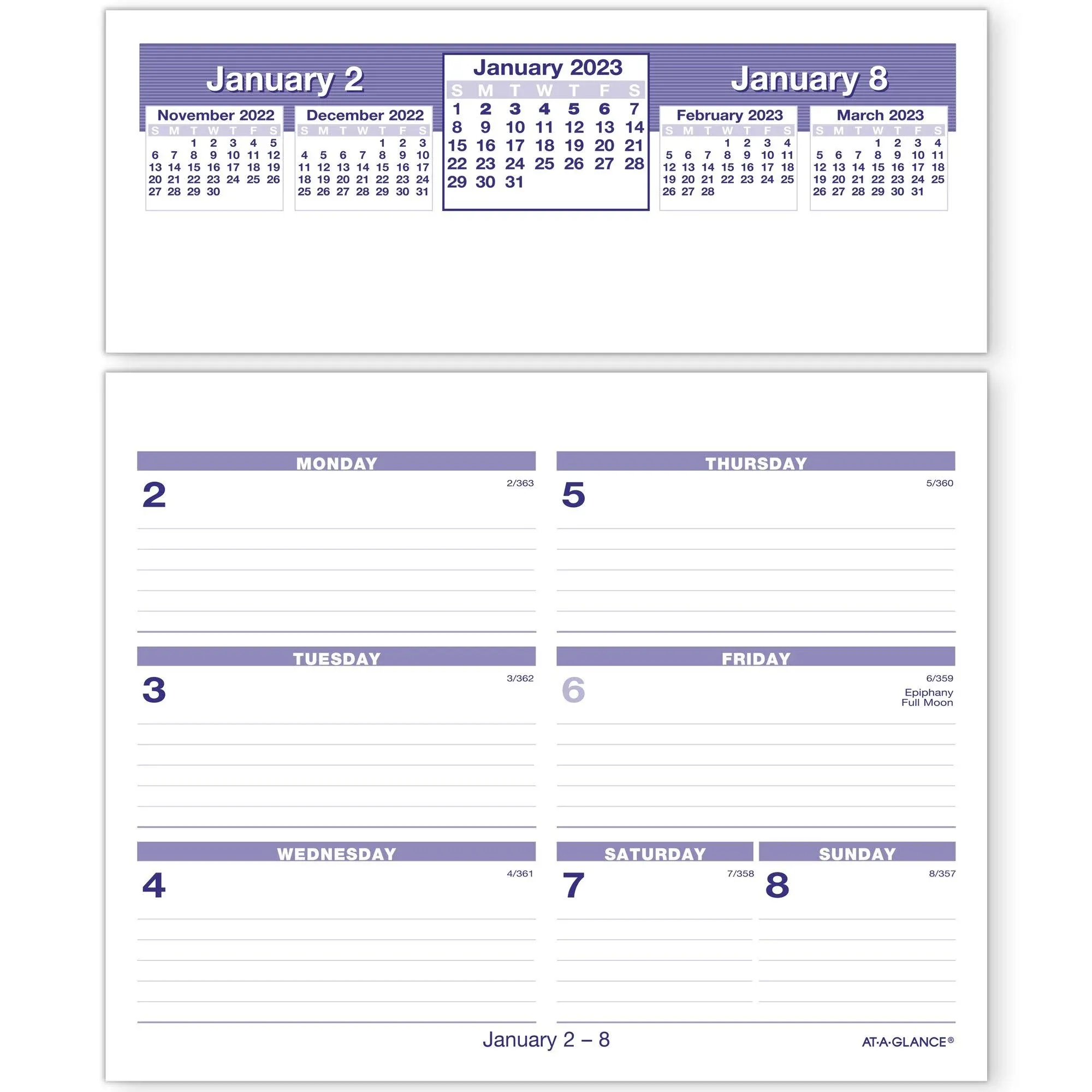 At-a-glance Flip-A-Week Desk Calendar Refill 7 x 6 White Sheets 2023