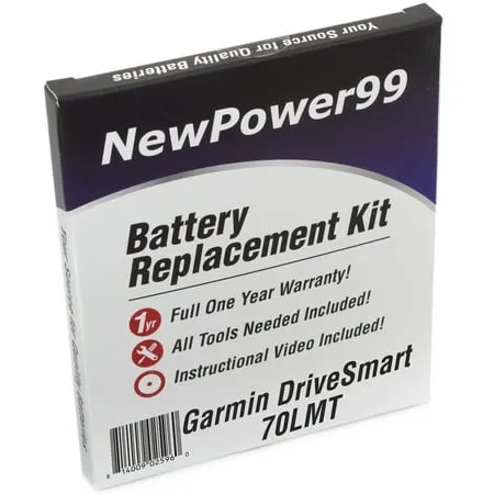 Garmin DriveSmart 70LMT Battery Replacement Kit with Tools Video Instructions Extended Life Battery and Full One Year Warranty