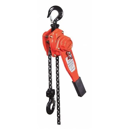 Lever Chain Hoist, 1,500 lb Load Capacity, 20 ft Hoist Lift, 29/32 in Hook Opening